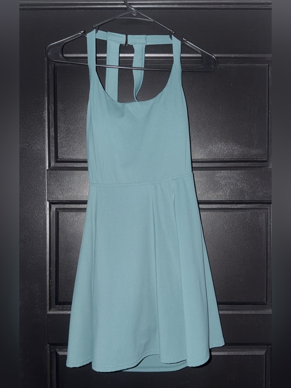 HALARA Light Teal Sleeveless Fit-and-Flare Mini Dress